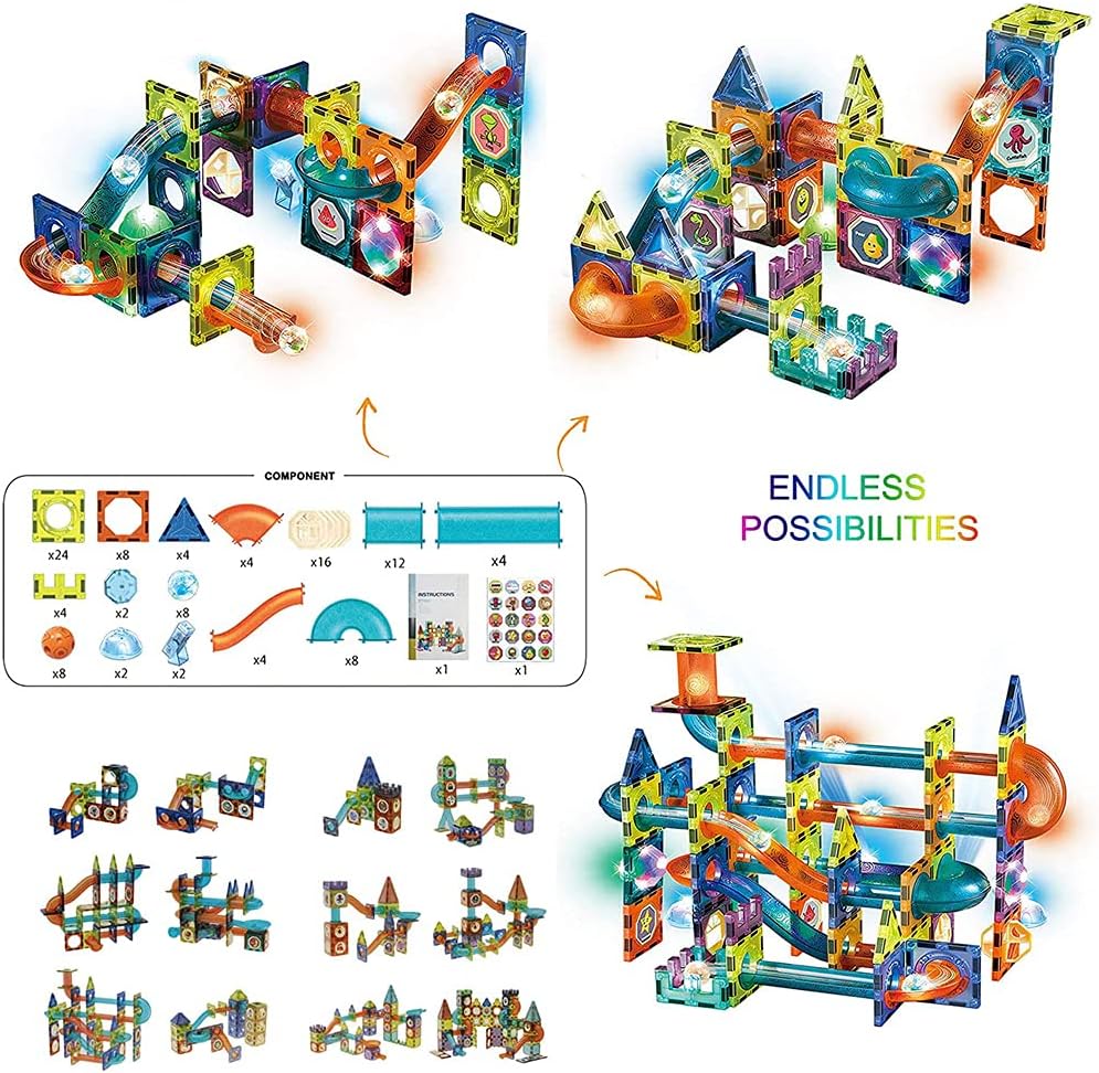 Kreativity Point Magnetische Bausteine für Kinder, 110 Stück