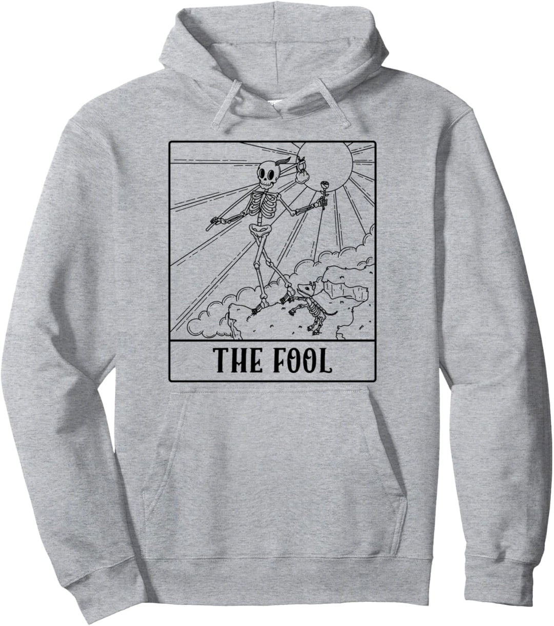 Cute Skeleton The Fool Tarot Card Men Women Pullover Hoodie