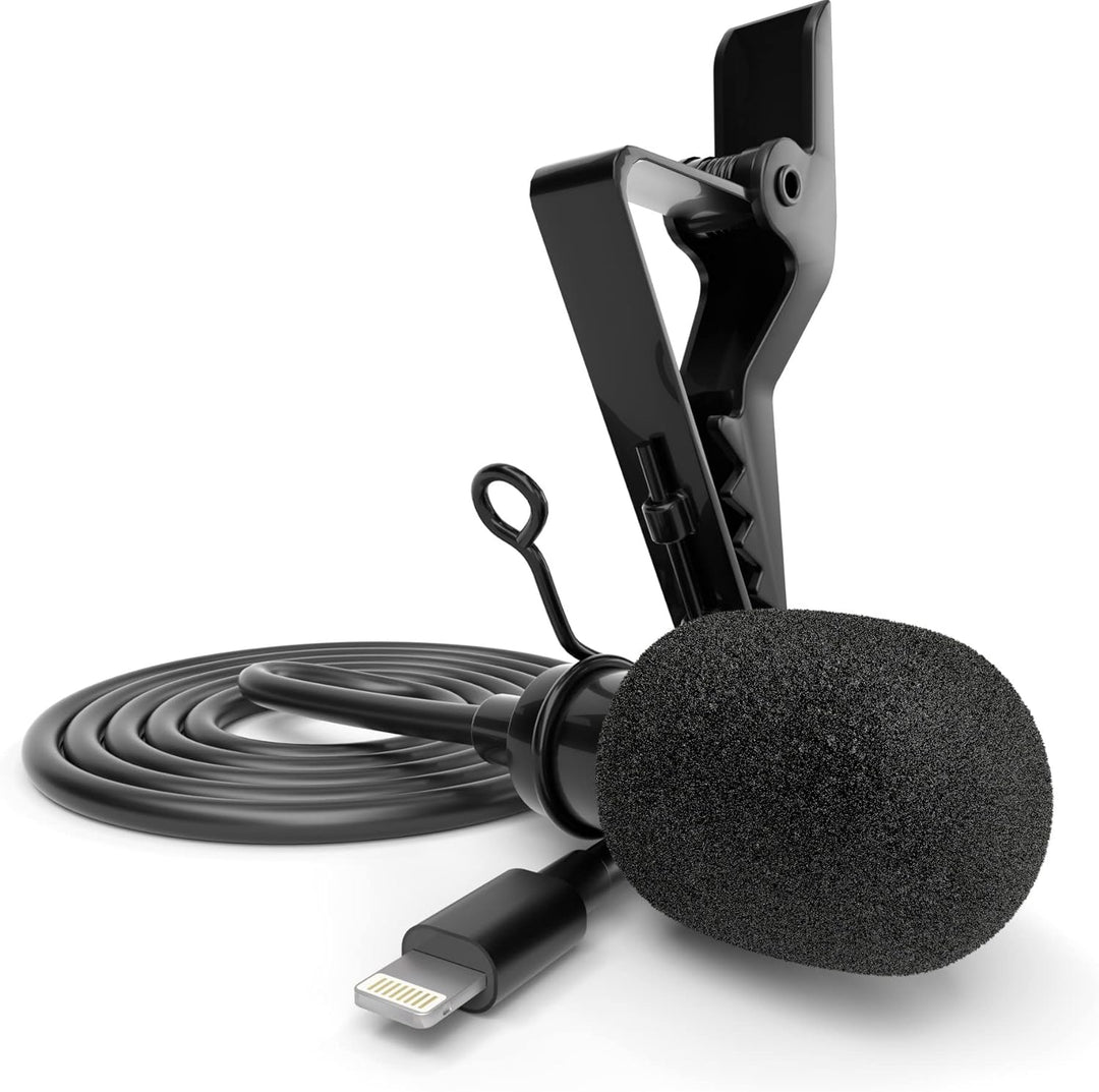 ayex Lavalier Mikrofon Kompatibel mit iPhone Kompatibel mit iPad Windschutz und Klemme perfekt für I