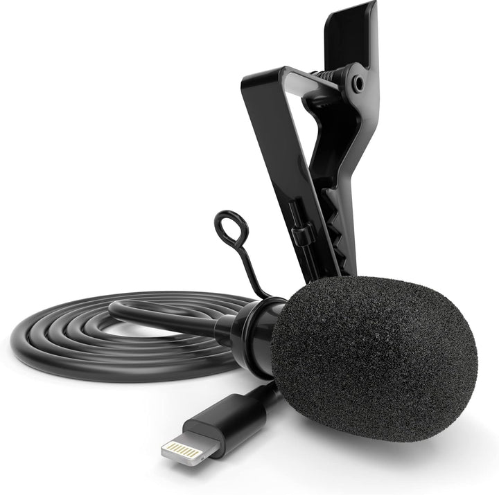ayex Lavalier Mikrofon Kompatibel mit iPhone Kompatibel mit iPad Windschutz und Klemme perfekt für I