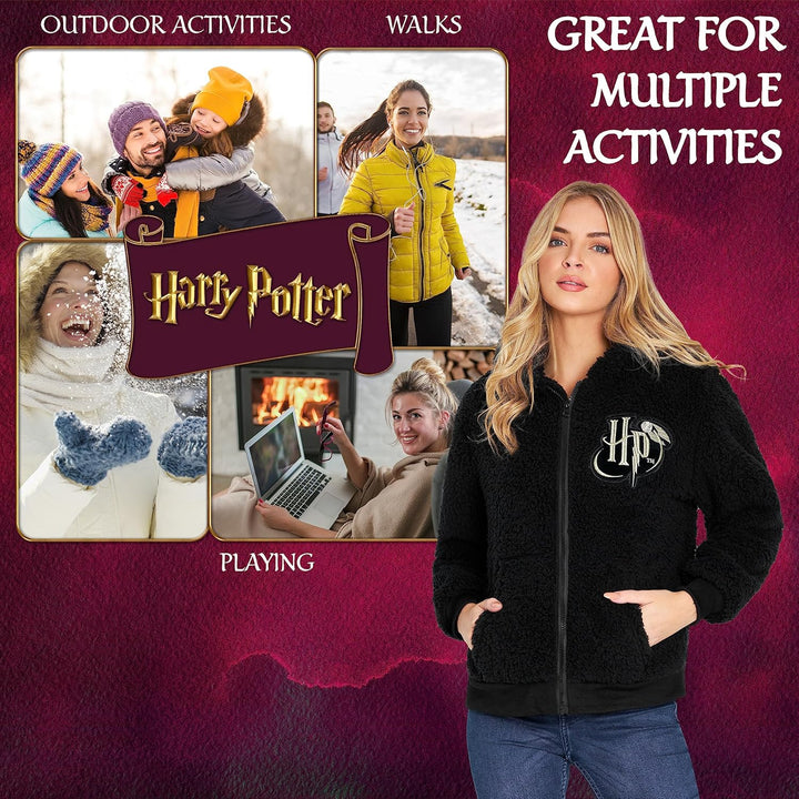 Harry Potter Kapuzenpullover Kinder Teddy Fleece Hoodie Teenager 14-15 Jahre Schwarz Hp Jugendliche,