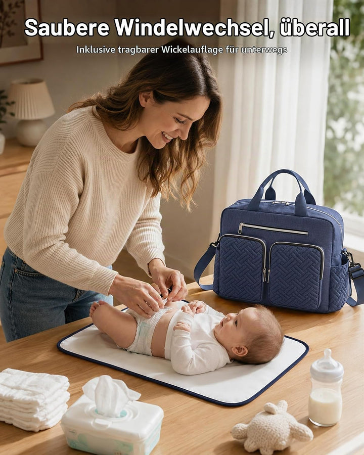 KONO Baby-Wickeltasche, stilvoll, für Mama und Papa, wandelbare Reisetasche mit isolierten Taschen G