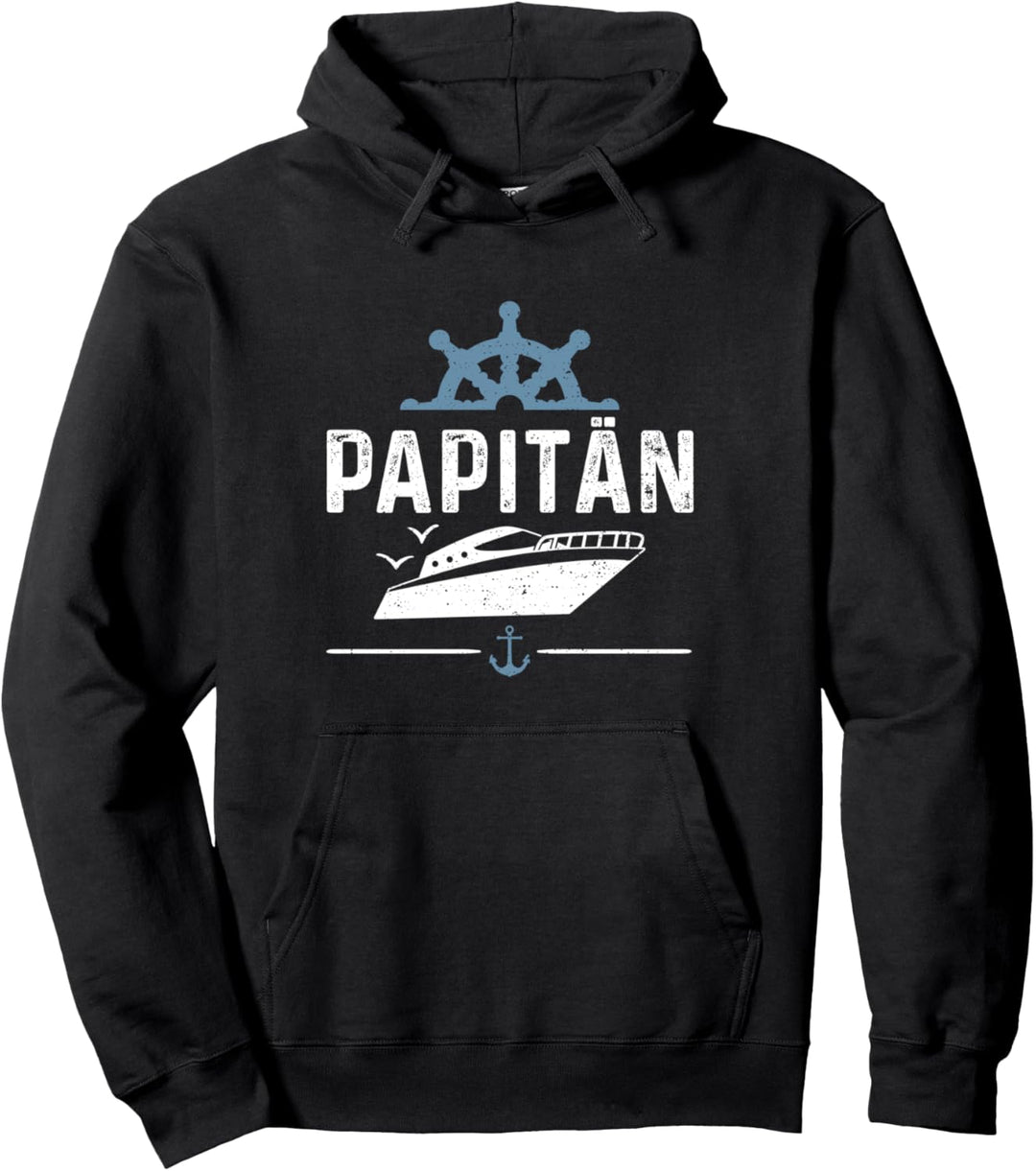 Funny Boot Kapitän: Papitän - Vater Pullover Hoodie