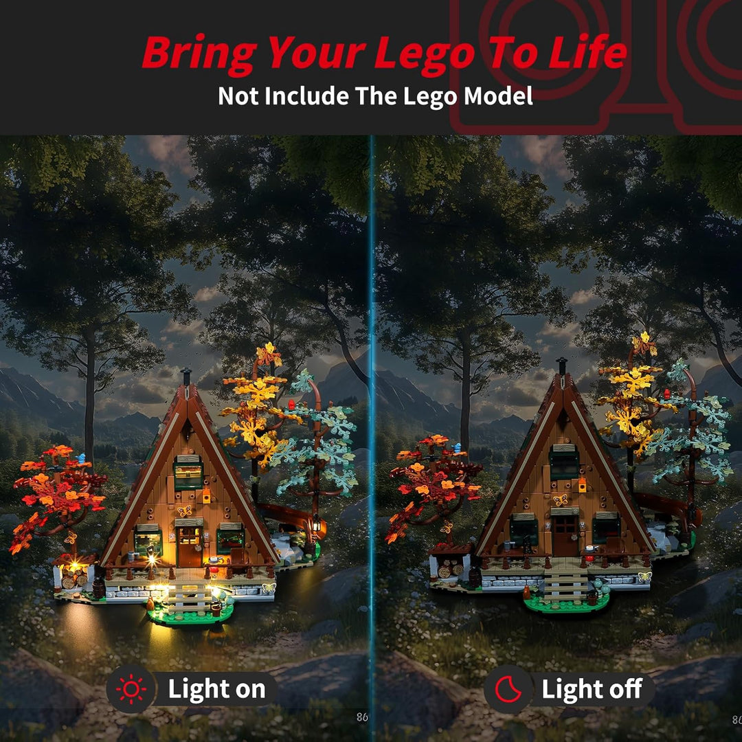 BRIKSMAX LED-Beleuchtungsset für Lego Ideas Hütte in A (Upgrade-Version), kompatibel mit Lego 21338