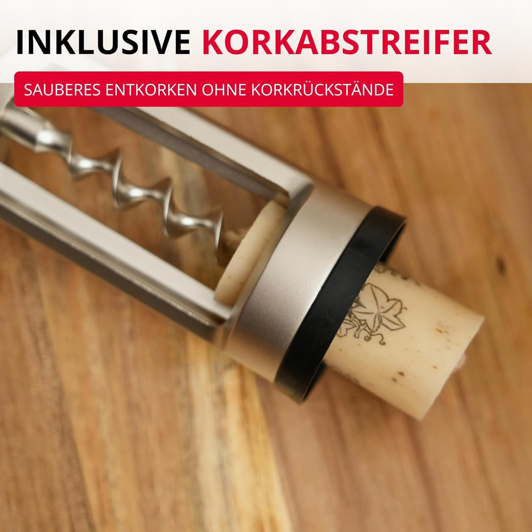 Westmark Glockenkorkenzieher mit Korkabstreifer, Monopol Edition, Stahl/Zink-Druckguss, Chianti, Ede