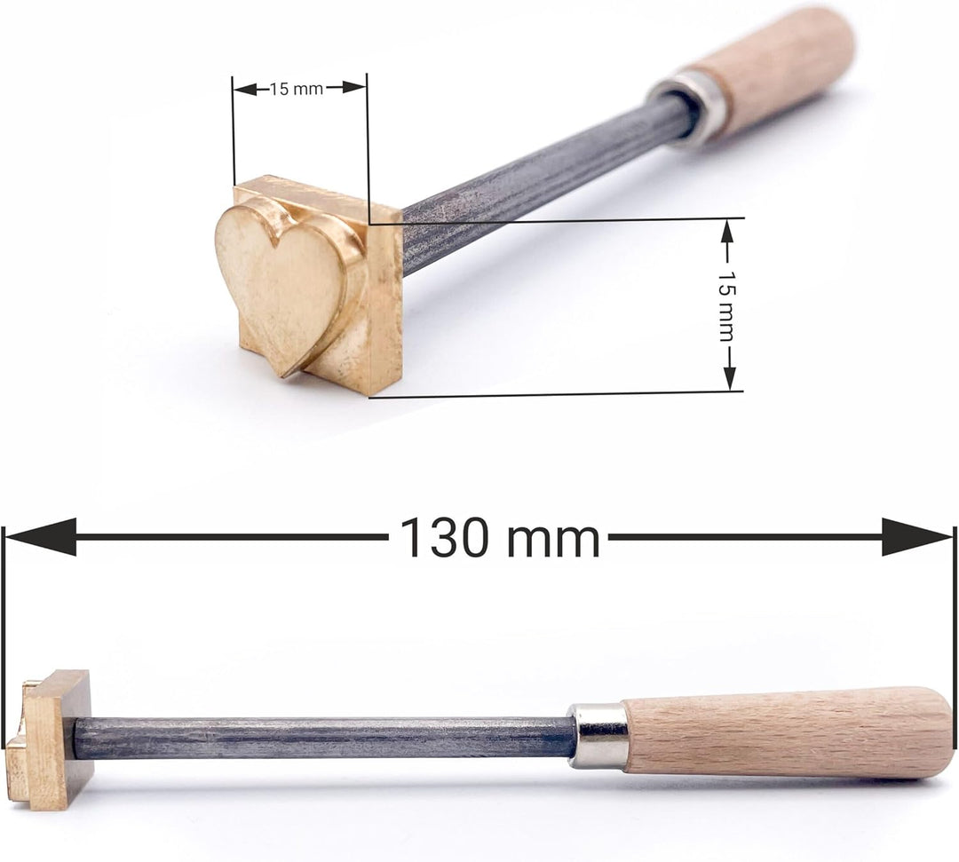 Brandstempel mini verschiedene Motive - Motiv Stern ca. 15 x 15 mm inkl. Handgriff und Feuerzeug, St