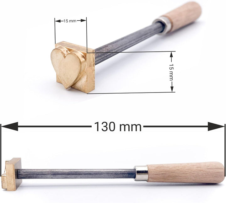 Brandstempel mini verschiedene Motive - Motiv Like ca. 15 x 15 mm inkl. Handgriff und Feuerzeug, Lik