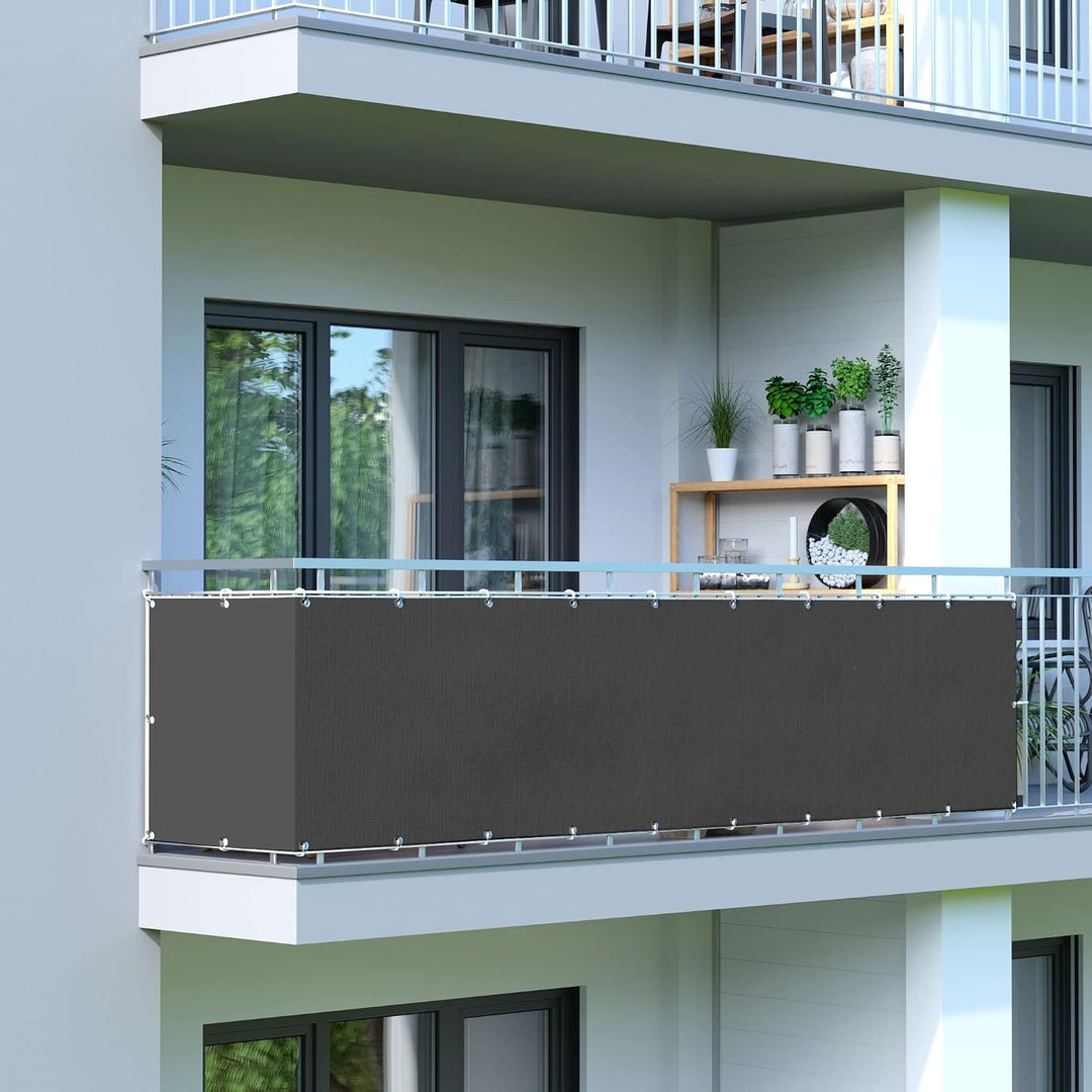 jarolift Balkonbespannung Basic, Balkon Sichtschutz Windschutz Sonnenschutz Balkon-Verkleidung, Wass