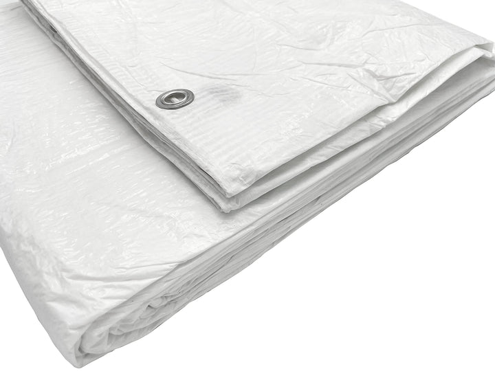 Abdeckplane, wasserdicht, weiss, 55 g/m², mit Metallösen, Schutzplane, Autoabdeckung, Mehrzweckplane
