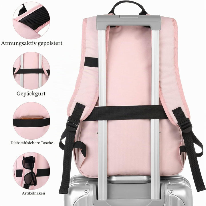 YAMTION Rucksack Schule Mädchen Rucksack Frauen für Uni Studium Freizeit,Schulrucksack Damen mit USB