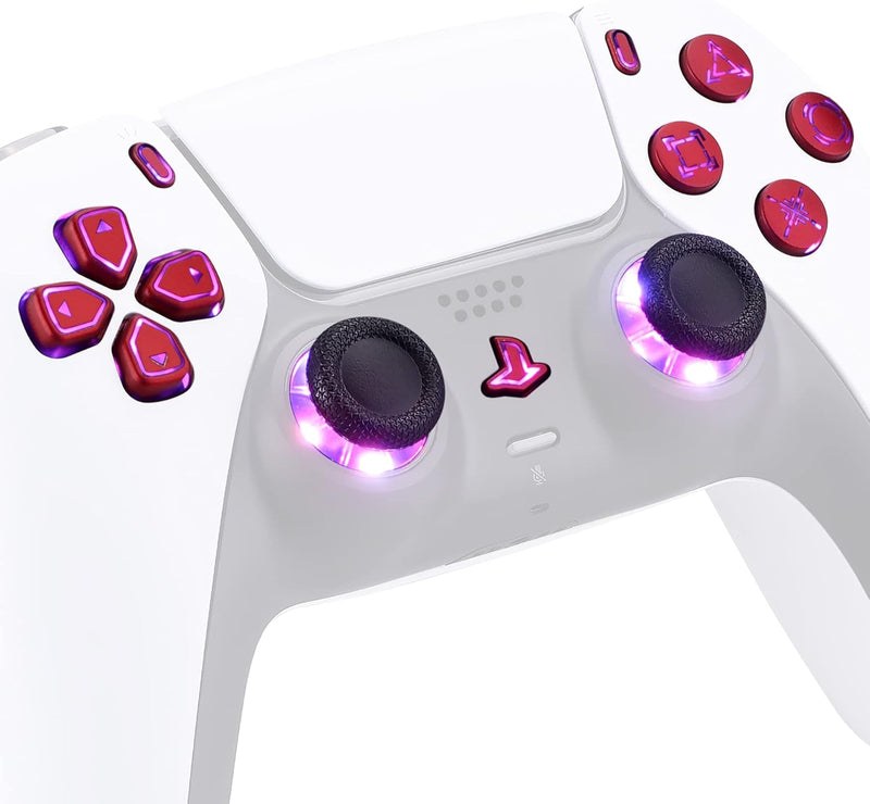 eXtremeRate 9 Modi 7 Farben DTF V3 LED Kit für ps5 Controller Ersatz Leuchttaste D-Pad Thumbsticks S