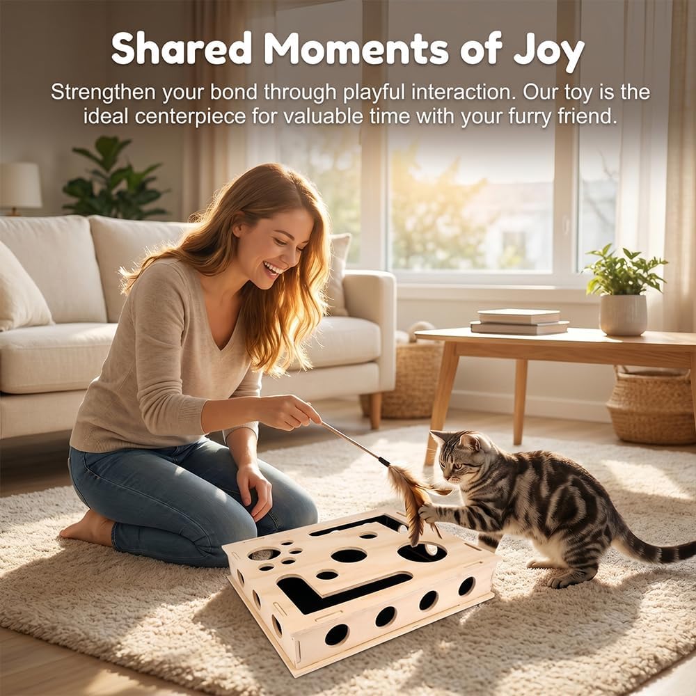 BeschäFtigungsbox Krallenfeile Katze, 30 * 25cm Katzenkratzpuzzle Anreicherungsbox, Interaktive Nage