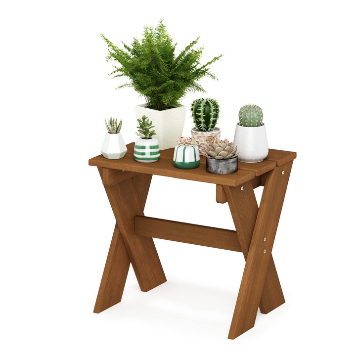 Furinno Tioman Beistelltisch, Blumenständer, Meranti Holz, Natur, 45.2 (W) x 43.9 (H) x 35.1 (D) cm