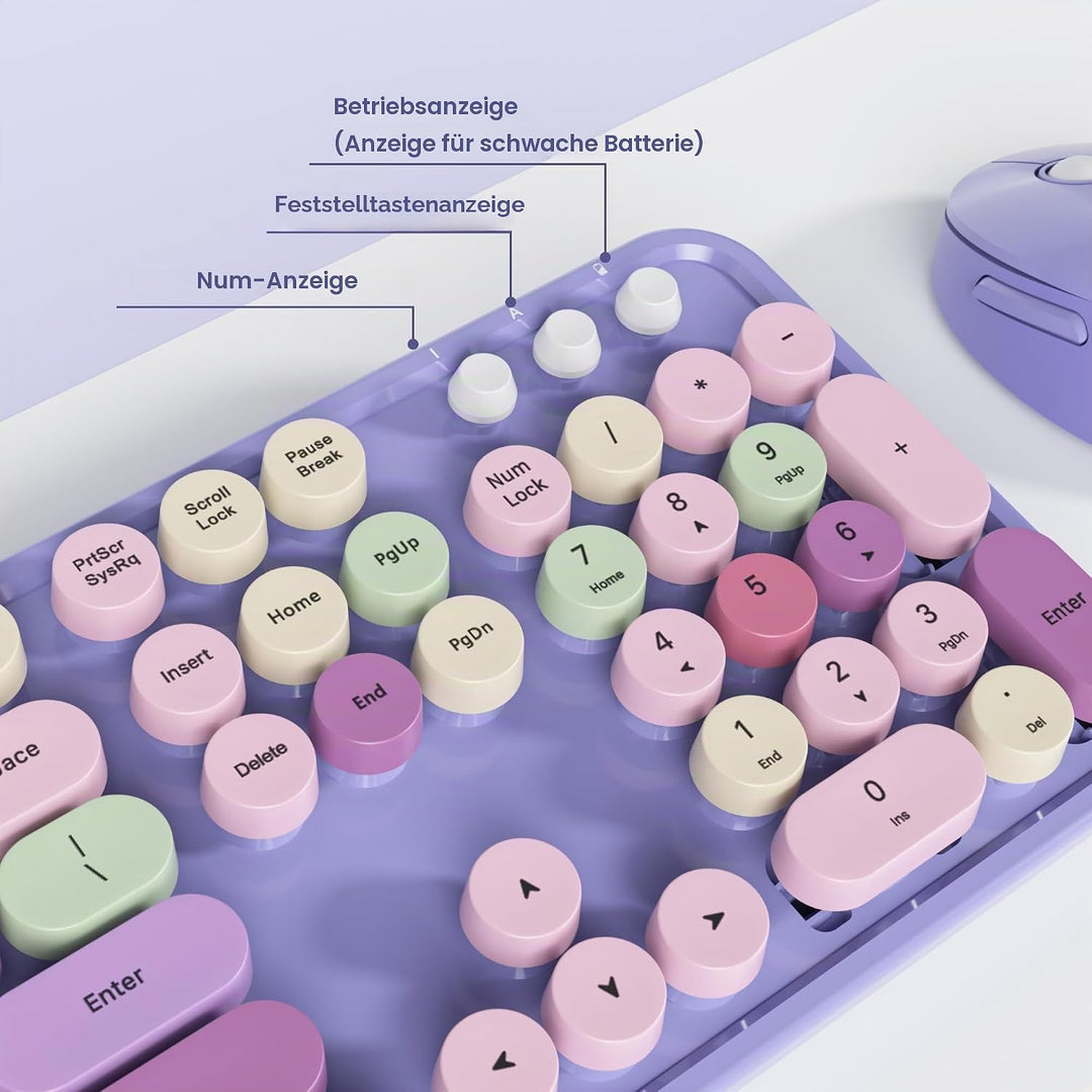 Niedlich Kabellose Tastatur und Maus, Amerikanisch QWERTY,104 Schreibmaschinentastatur in Voller Grö