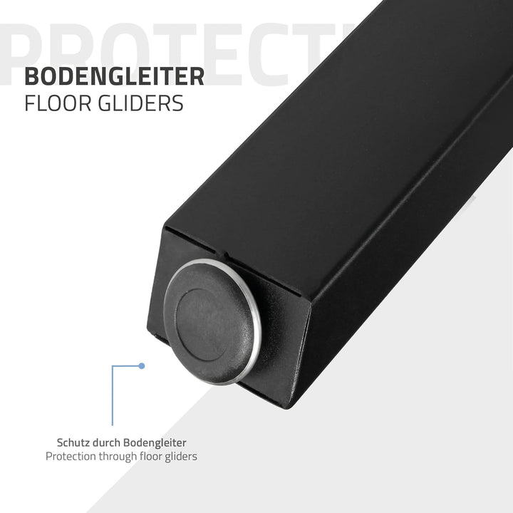 2er Set Tischbeine X-Design X-Form, 60 x 72 cm, Schwarz, pulverbeschichtete Stahl, Industriedesign,