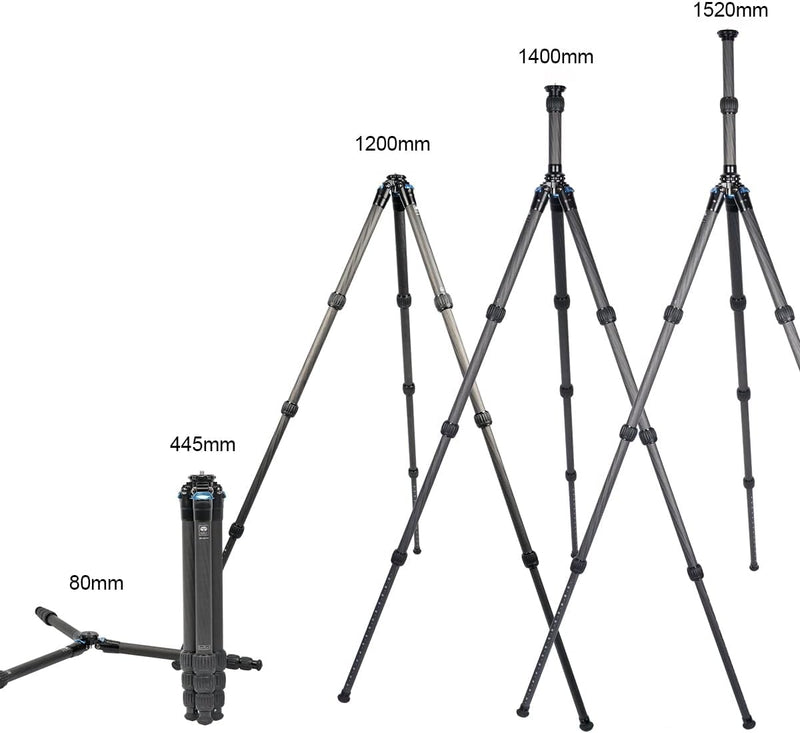 SIRUI AM-284+SL-200 Grosses Carbonfaser-Stativ mit Mittelsäule, leichtes tragbares Profi-Stativ für