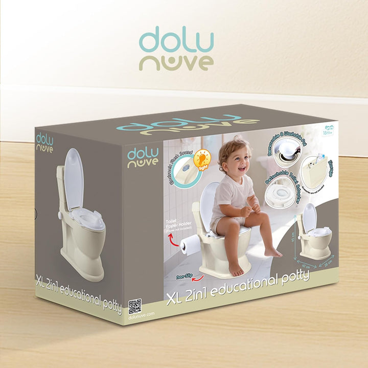 Dolu XL Pädagogisches Töpfchen – bequem & einfach zu bedienen – Relax Beige – perfekt für das Töpfch