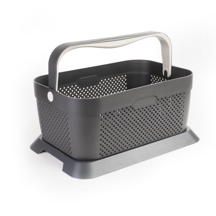 rati Basket - Grau, Smarter Auto Korb zum Einkauf & Outdoor-Aktivitäten, mit Befestigungsadapter zum