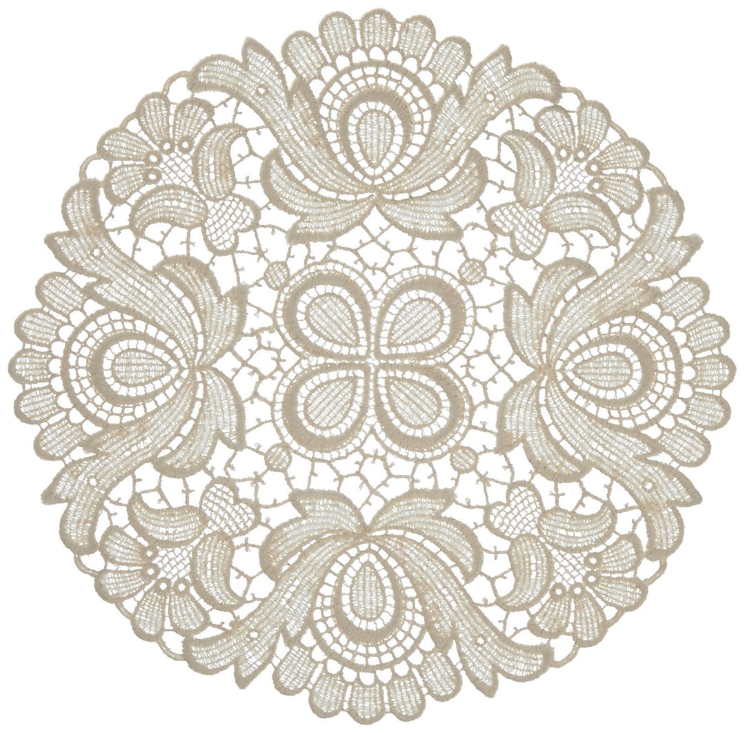 Plauener Spitze by Modespitze 67952 Design Plauen, Gre 22 cm rund, creme, Champagner 22 cm (Rund), 2