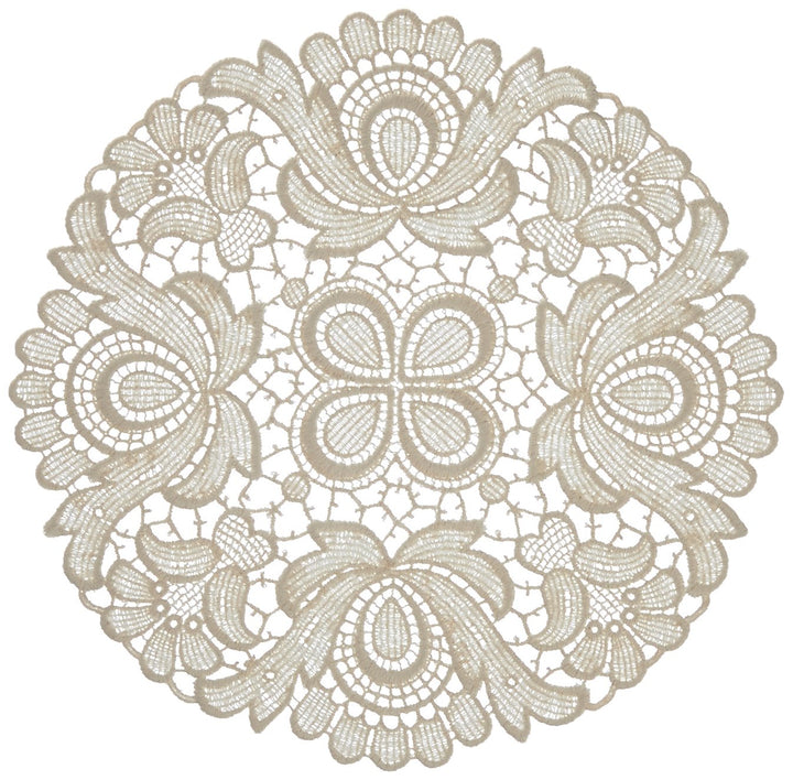 Plauener Spitze by Modespitze 67952 Design Plauen, Gre 22 cm rund, creme, Champagner 22 cm (Rund), 2