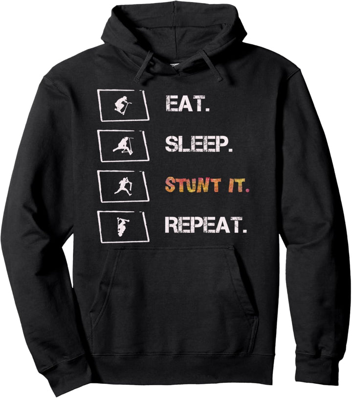 Stunt Tretroller Skater Scooter Tricks Kinder Mann Geschenk Pullover Hoodie