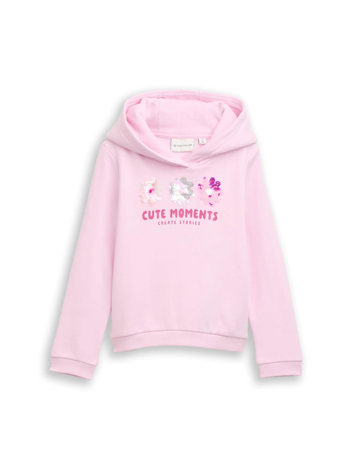 Tom Tailor Mädchen 1048671 Kinder Hoodie Sweatshirt mit Wendepailletten (1er Pack) 92-98 13233 - Pea