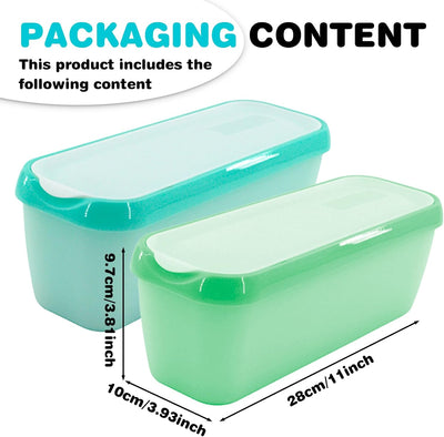 Eisbehälter Für Speiseeis, 2 Stück 1,5L Eiscreme Behälter, Eis-Container Mit Deckel, Wiederverwendba