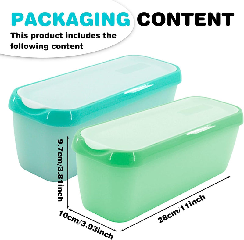 Eisbehälter Für Speiseeis, 2 Stück 1,5L Eiscreme Behälter, Eis-Container Mit Deckel, Wiederverwendba