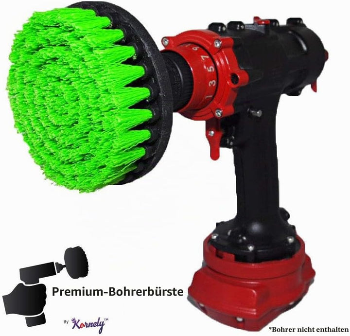 Premium Bohrbürste Professional – Mittelstark 13 cm Grün 3er-Set | Kratzfreie Küchen-Reinigungsbürst