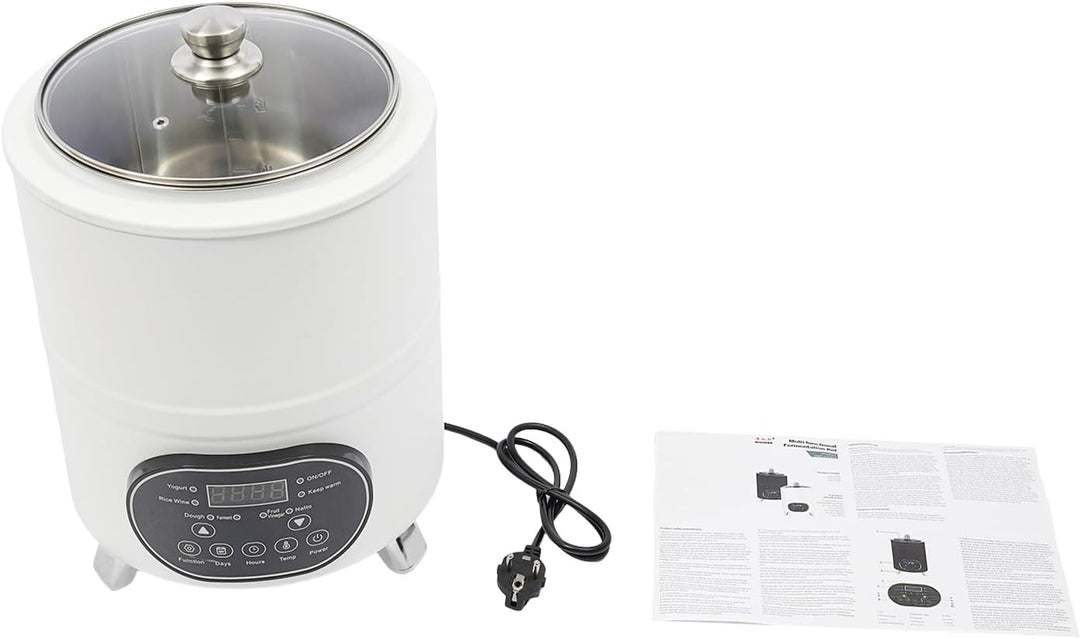 Joghurtmaschine 8 Liter, Edelstahl 304, Joghurtbereiter mit Temperaturregelung 25-80°C, für Fruchtes