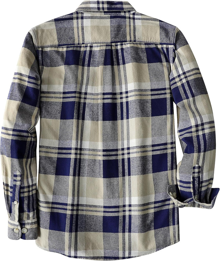 Dubinik® Flanellhemd Herren Flanellhemden Herren Langarm Regular Fit Kariert Button Down Warm Freize