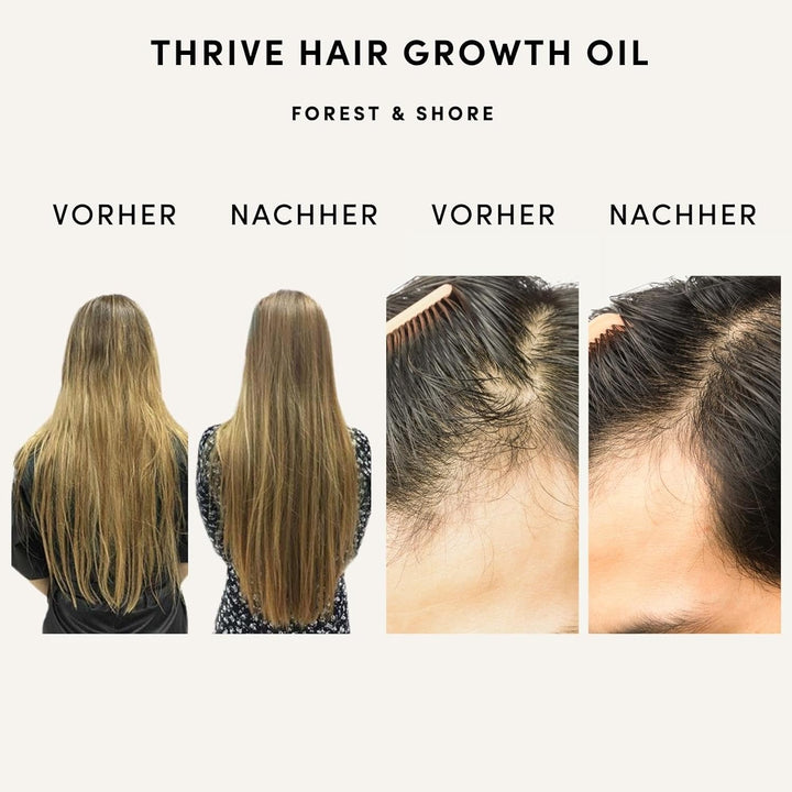 Natürliches Haaröl zum Haarwachstum beschleunigen mit biologischen Rosmarinöl, Rizinusöl, Mandelöl u