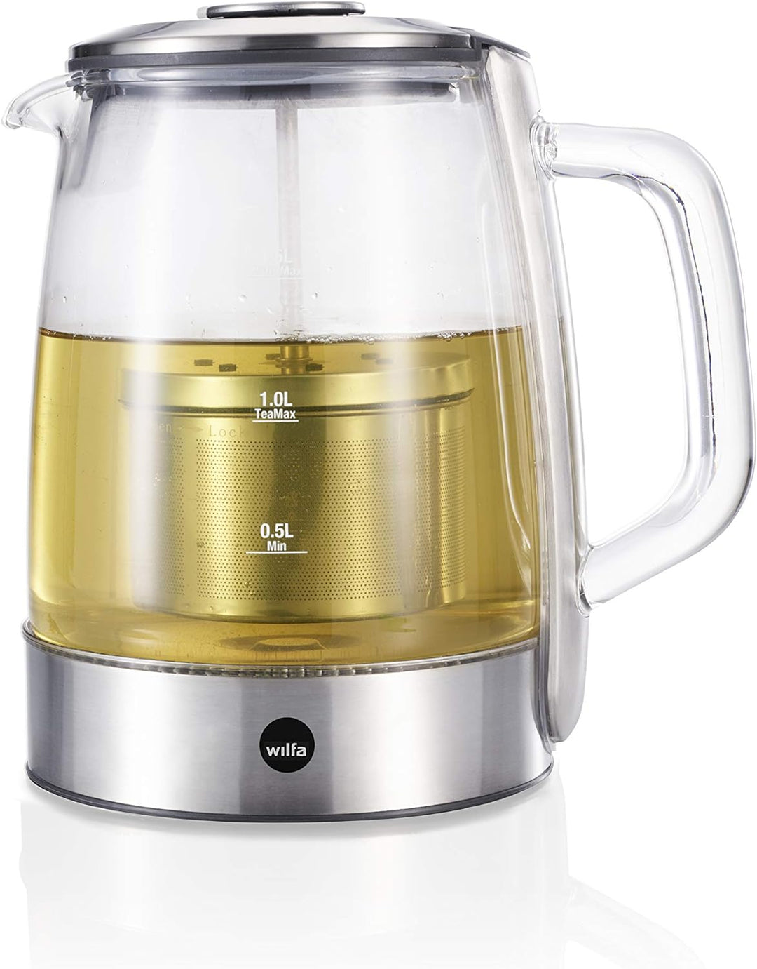 Wilfa CHA Teekocher - 2200 Watt, 1,25 Liter Fassungsvermögen, Brühdeckel mit Sieb, 4 Temperatureinst
