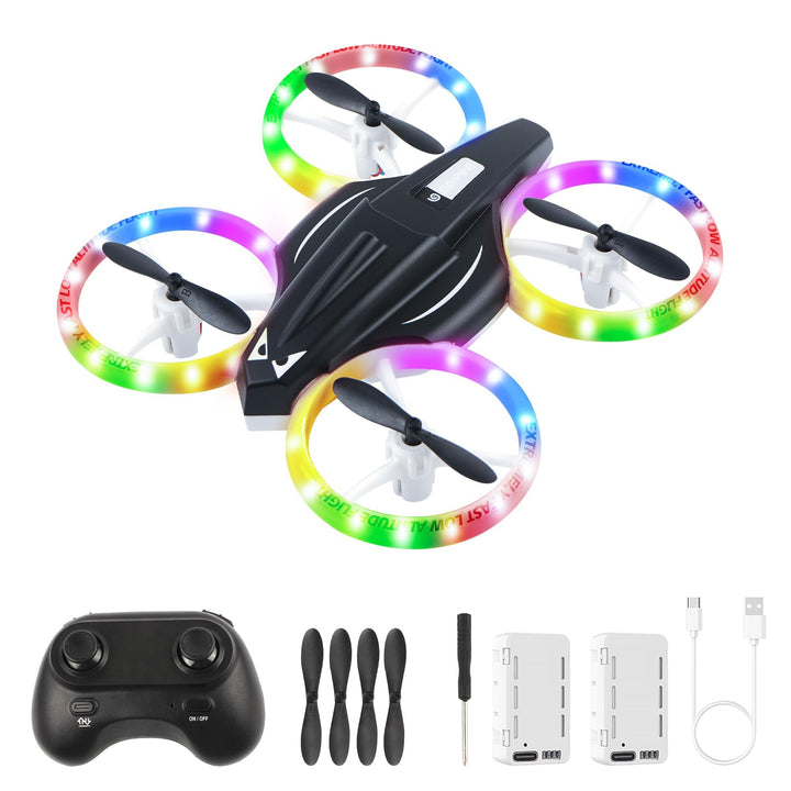 Mini-Drohne für Kinder, ferngesteuertes Spielzeugflugzeug für Kinder und Anfänger mit LED-Lichtern,