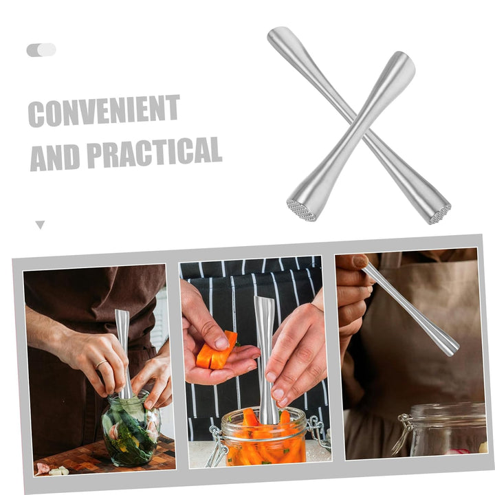 2 Stück Edelstahl Kimchi Stampfer für Gemüsefermentation, 25cm