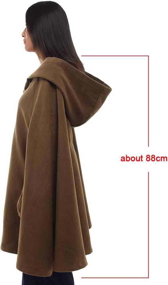 GRACEART Mittelalterliche Unisex Vampir Umhang Gothic Cosplay Kostüm, Robe mit Kapuze Cape Mantel Um