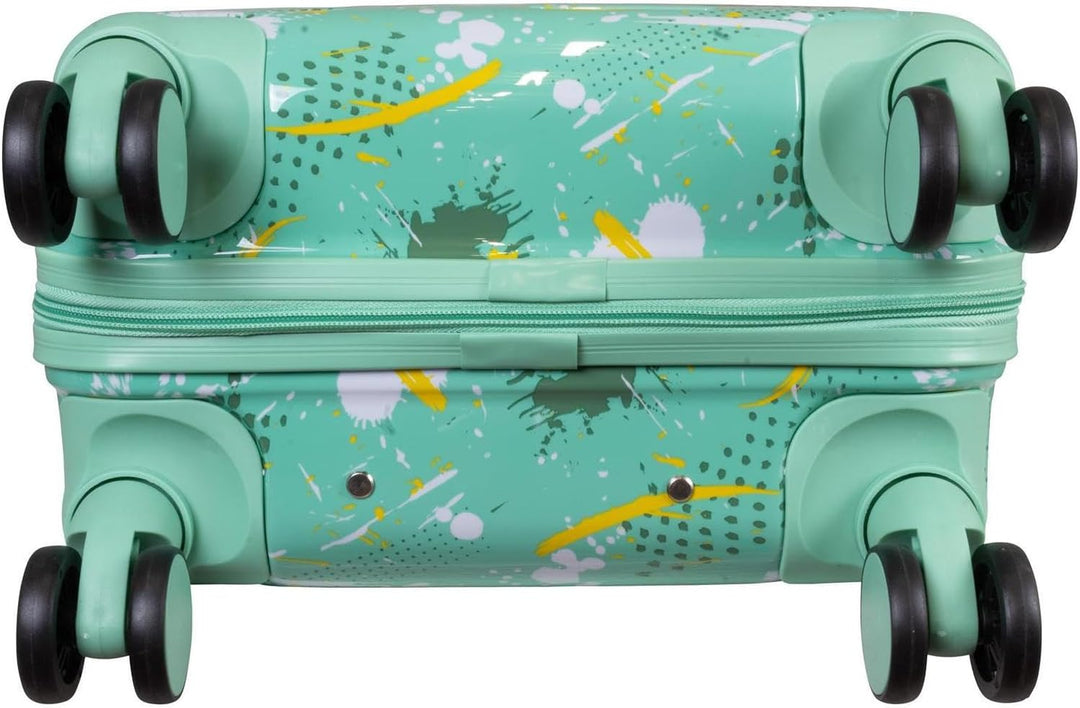 Hartschalen Koffer Trolley Cespara Handgepäck mit modernem Motiv Print - Farbe Grün - Gr. M