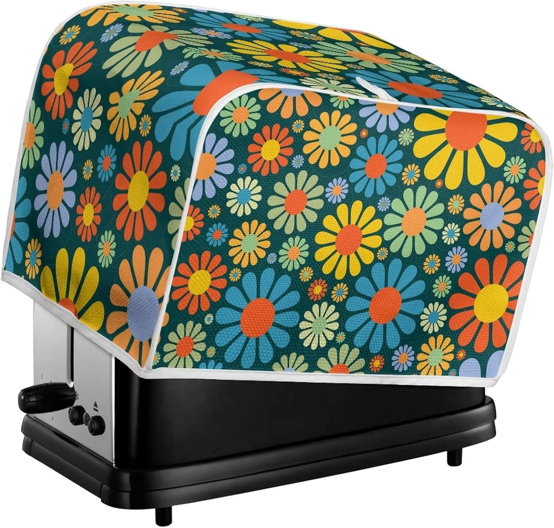 Toaster-Abdeckung mit Blumenmotiv und Gänseblümchen-Motiv, 2 Scheiben, Hahn-Muster, Brot-Toaster, Of