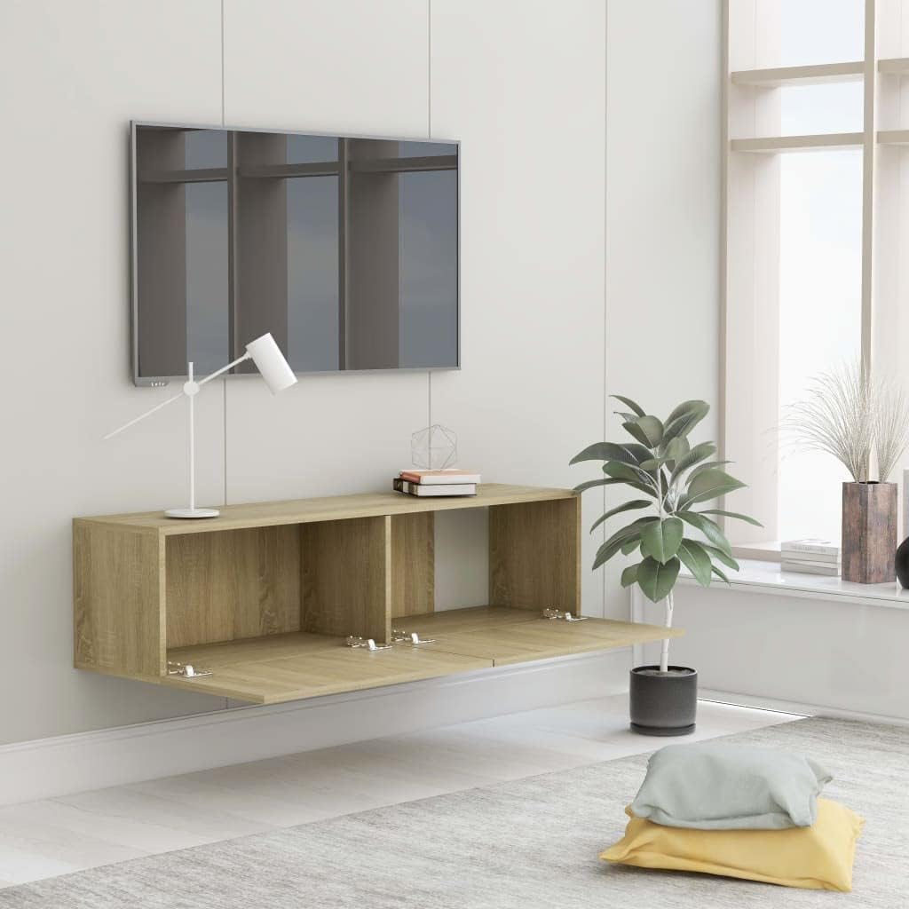 Festnight TV Wandboard Hängend Sonoma Eiche TV-Wandschrank Lowboard Hangend Hängeschränke Hänge TV B