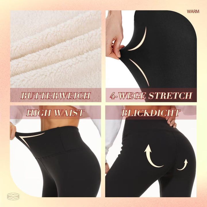 Missluck Thermo Leggings Damen Gefüttert Thermoleggings Verdickte Plüsch Thermohose Fleece Leggins W