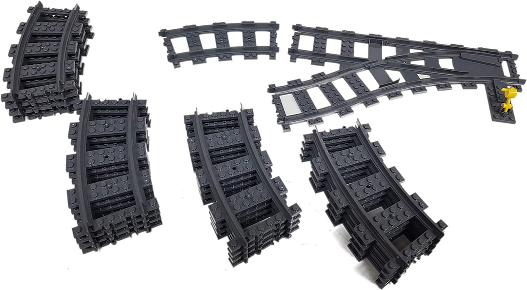 Lego Eisenbahn Schienen Wendeschleife für RC System 1 Weiche + 17 gebogene Gleise passend zu 60051,