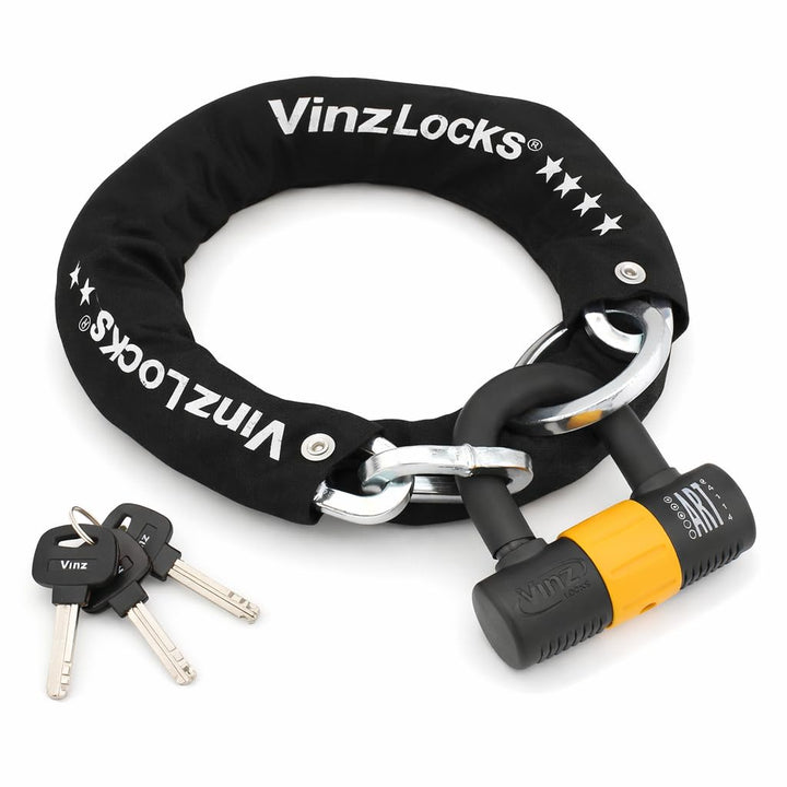 VINZ Kungur Kettenschloss ø10mm | ART 3 Zertifikat | Schloss für Roller Scooter Motorrad Moped E-Bik