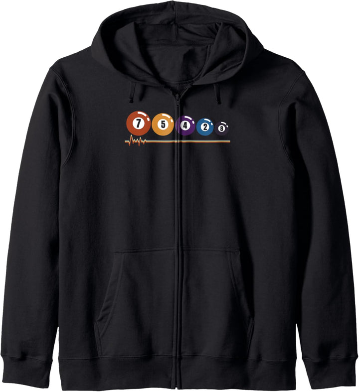 Vintage Retro Billard Billardkugeln Kapuzenjacke