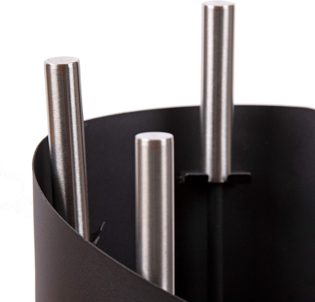 Kaminbesteck 3-teilig Edelstahlgriffe Kamingarnitur Schwarz o. Anthrazit Kaminzubehör Ofenbesteck Of