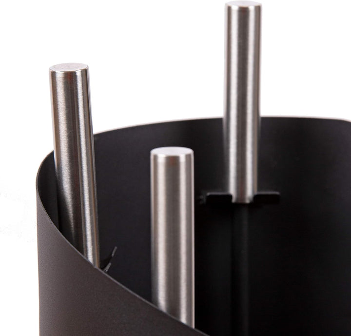 Kaminbesteck 3-teilig Edelstahlgriffe Kamingarnitur Schwarz o. Anthrazit Kaminzubehör Ofenbesteck Of