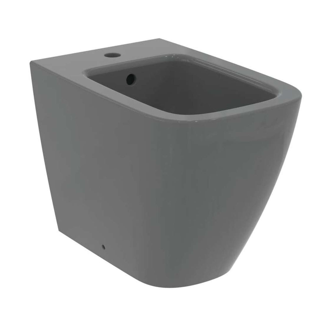 Ideal Standard - i.life B, Bidet Bodendraht, mit Hahnloch, mit Überlaufloch, grau glänzend