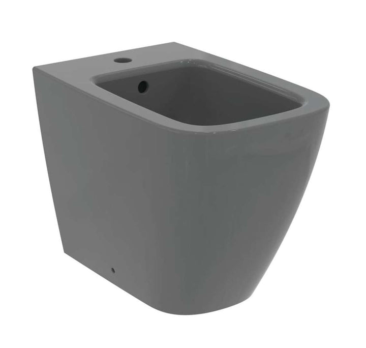 Ideal Standard - i.life B, Bidet Bodendraht, mit Hahnloch, mit Überlaufloch, grau glänzend