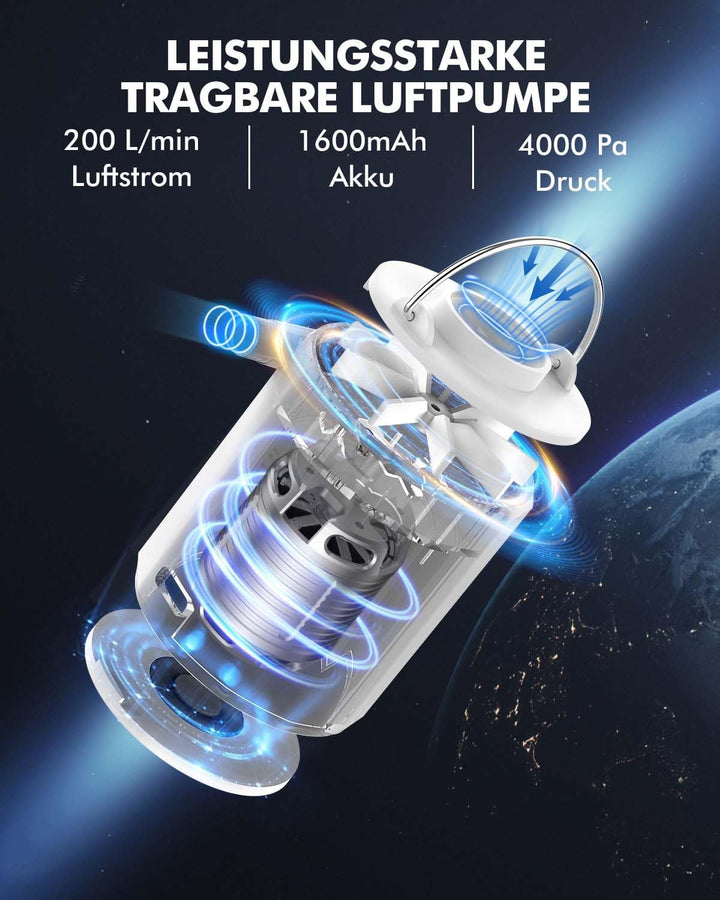 AKSOUL Elektrische Luftpumpe Pumpe Akku: 1600 3600 4000mAh Wiederaufladbare Batterie AA Batterie Por