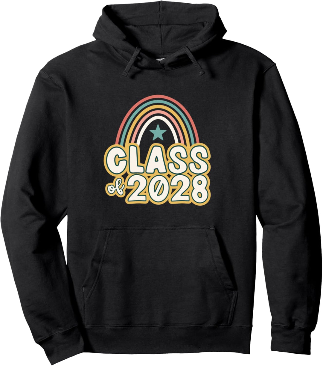 Back to School | Retro Boho Rainbow | Class of 2028 Pullover Hoodie