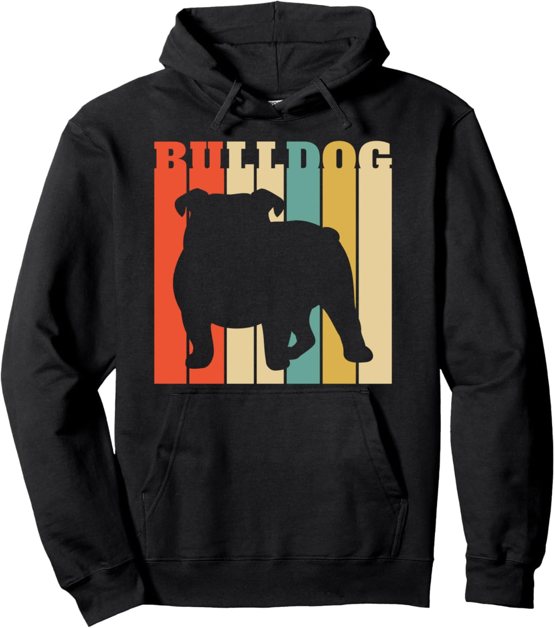 Englische Bulldogge, Vintage-Stil Pullover Hoodie
